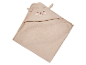 Serviette de bain à capuche beige avec un motif adorable animal.