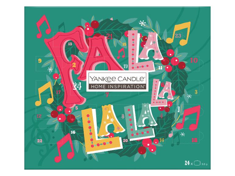 Calendrier de l'Avent Yankee Candle avec un design festif Fa La La.