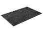Un tapis de bain gris foncé avec une texture douce.