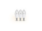 Trois ampoules LED blanches en forme de bougie.