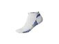Chaussette courte blanche avec détails bleus, idéale pour le sport ou le quotidien.