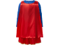 Costume de super-héros rouge et bleu avec cape et liseré doré