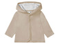 Sweat à capuche beige pour bébé avec boutons.
