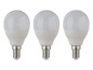Trois ampoules LED blanches avec filetage.