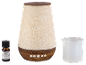 Diffuseur d'arômes en bois et tissu avec huile essentielle de citronnelle et gobelet doseur.