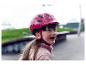 Casque vélo Abus enfant, motif cœurs, rose.