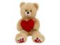 Ours en peluche beige avec un cœur rouge