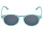 Lunettes de soleil rondes bleu clair avec verres foncés.