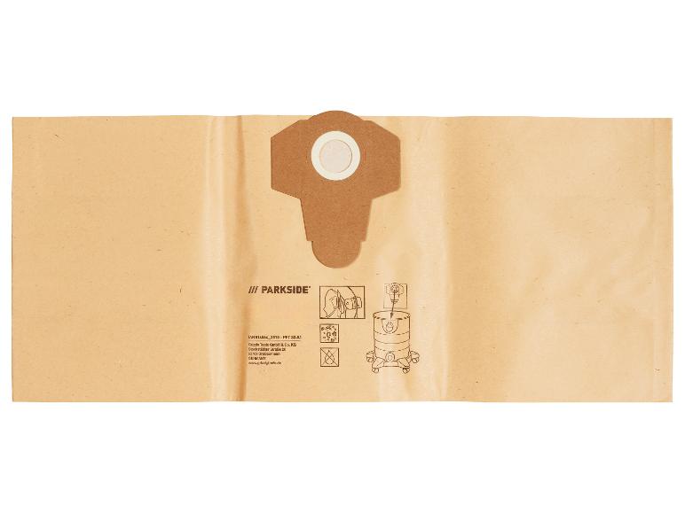 Sac en papier pour aspirateur avec instructions d'utilisation et informations du fabricant.