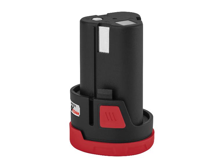 Batterie d'outil électrique noire et rouge avec indicateur de charge