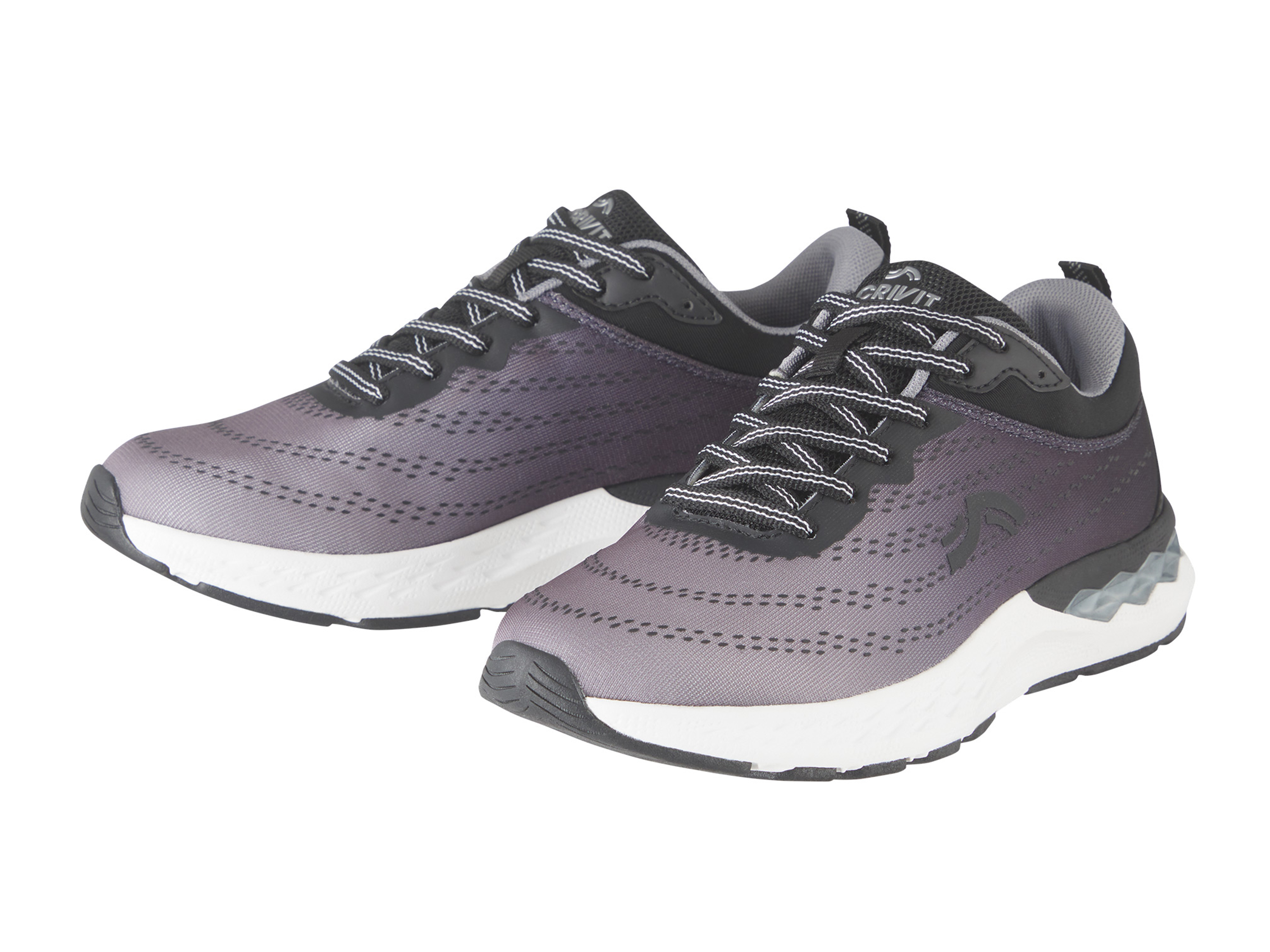 CRIVIT Chaussures de running femme (37, noir/blanc)