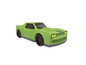 Une voiture de sport Hot Wheels verte avec des jantes noires.