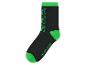 Chaussettes noires et vertes à motif Minecraft.