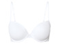 Un soutien-gorge blanc avec des bonnets lisses.