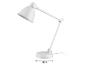 Lampe de bureau blanche avec bras réglable et base de 15 cm de large.
