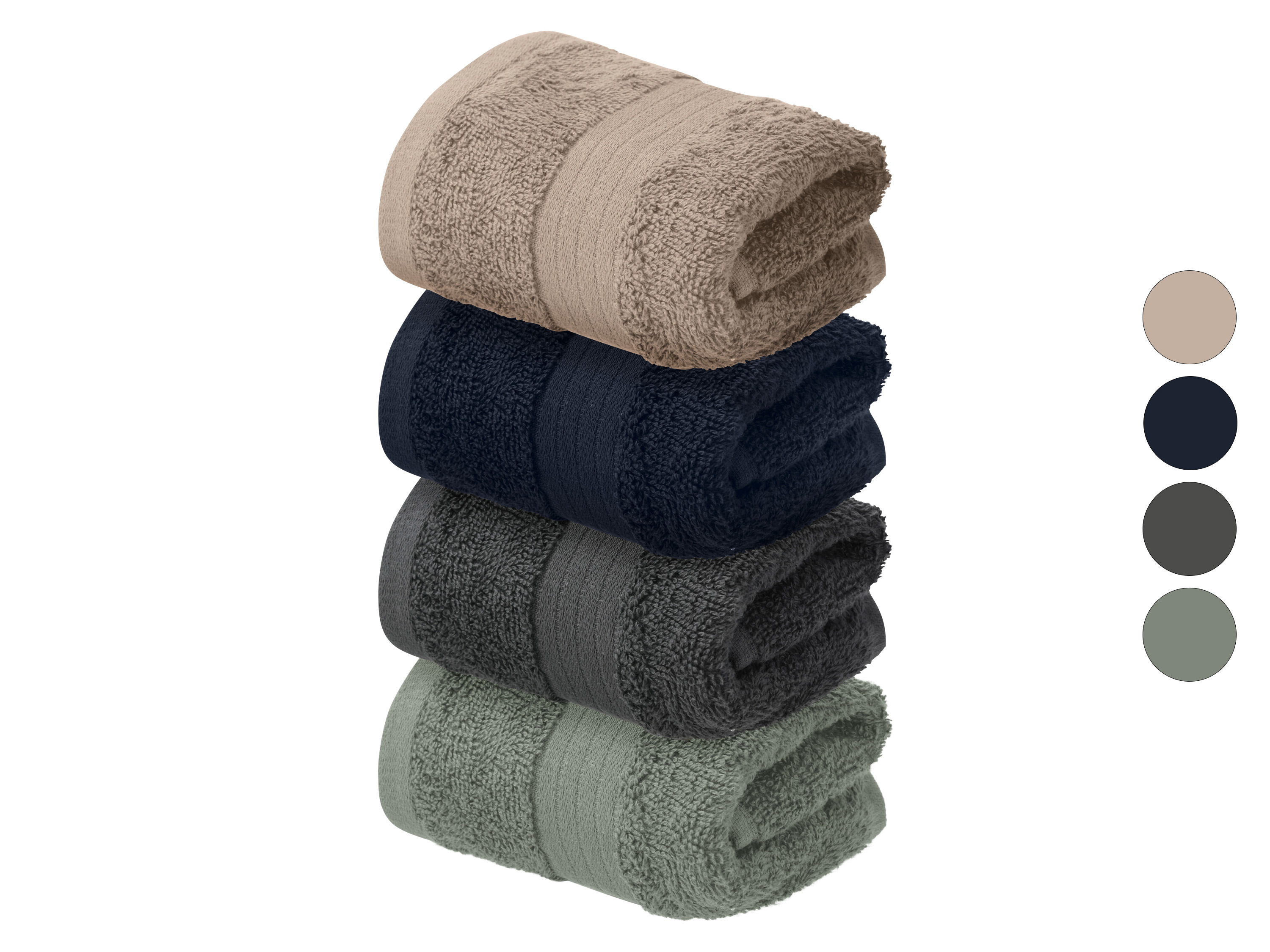 LIVARNO® Lot de 2 serviettes invité en éponge, 30 x 50 cm