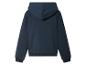 Un sweat-shirt à capuche bleu marine.
