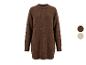 Robe pull tricotée marron à manches longues avec échantillons de couleurs