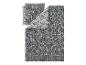 Parure de lit gris foncé avec motif feuilles blanches, incluant deux taies d'oreiller.