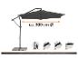 Parasol de jardin de 300 cm de diamètre avec fonctions d'inclinaison et de rotation.