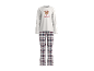 Pyjama de Noël pour femme avec haut à manches longues et pantalon à carreaux