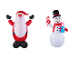 Décorations de Noël gonflables: Père Noël et bonhomme de neige