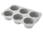 Moule à muffins en silicone gris à six cavités
