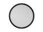 Une lampe ronde noire avec un abat-jour blanc.