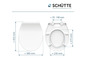 Abattant de toilette avec couvercle de Schütte avec dimensions.