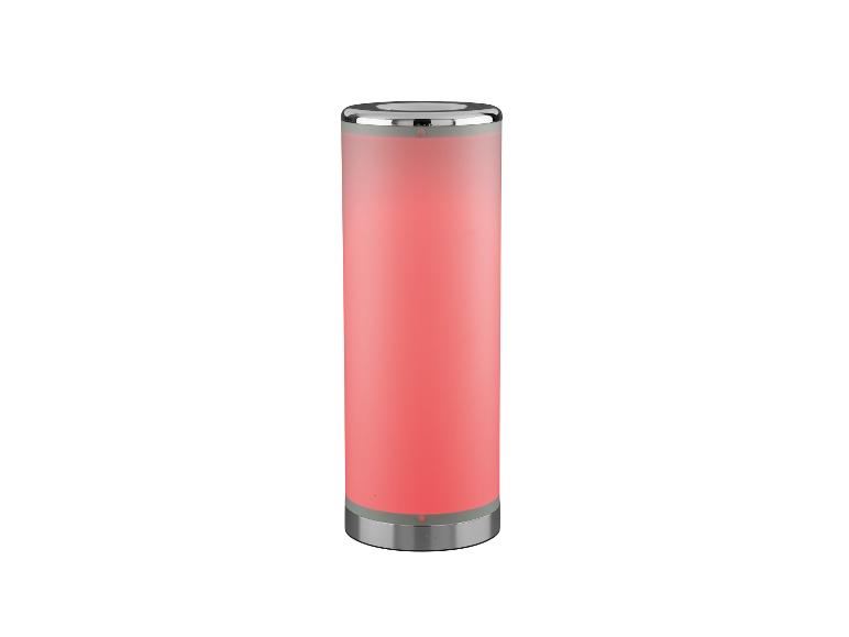 Lampe sur pied avec lumière rouge.