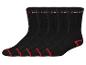 Quatre paires de chaussettes noires Parksid avec des rayures rouges.