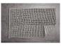 Tapis de bain gris texturé, doux et absorbant.