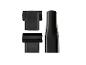Trois accessoires en plastique noir pour un aspirateur ou appareil similaire.