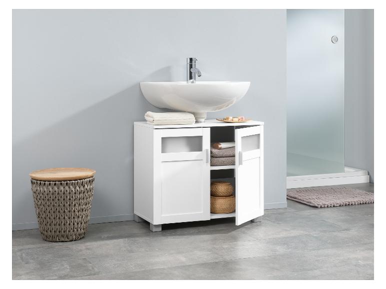 Meuble sous-vasque Basel, 68,5 x 58,7 x 34,5 cm, blanc