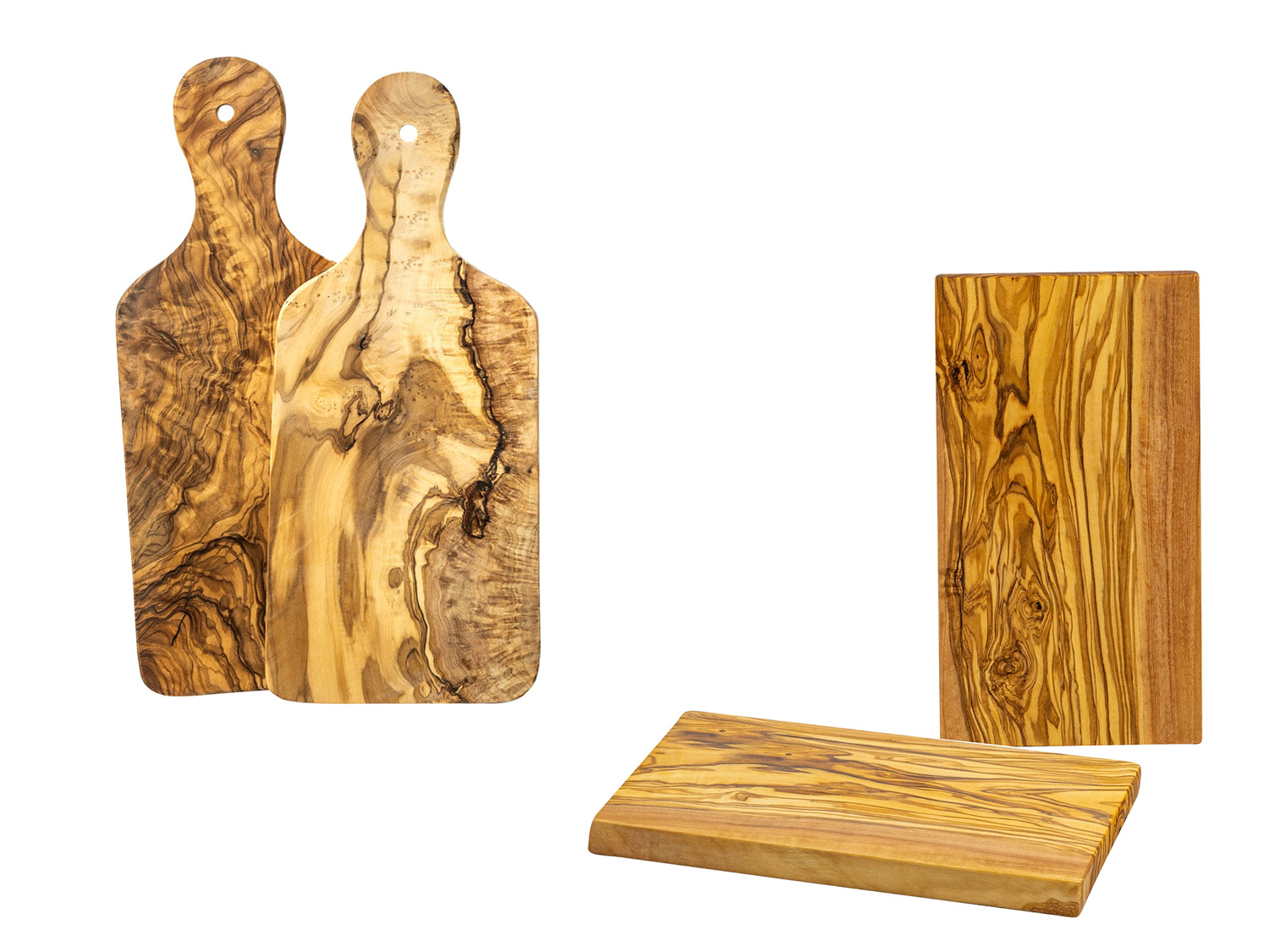 Soltako Lot de 2 planches à découper ou de service en bois d'olivier