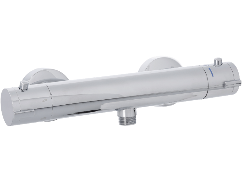 Mitigeur de douche thermostatique chromé, mural