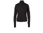 Veste de sport noire pour femme avec fermeture éclair et col montant.
