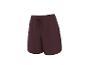 Shorts femme bordeaux avec cordon de serrage à la taille.