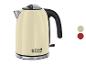 Une bouilloire Russell Hobbs de couleur crème avec une poignée noire.