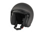 Un casque de moto noir avec une finition brillante.