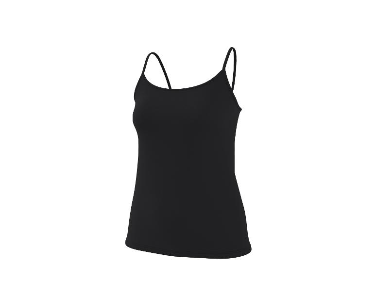 Débardeur noir à fines bretelles pour femme.
