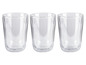Trois verres en verre pour le café ou le thé.