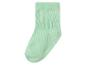 Une chaussette côtelée vert menthe.
