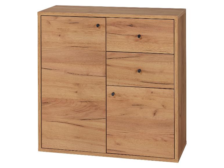 Commode en bois avec deux portes et trois tiroirs