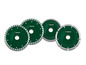 Trois disques diamantés Parkside verts pour couper des carreaux.
