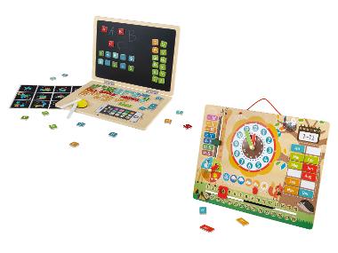 Playtive Ordinateur portable en bois ou Horloge magnétique