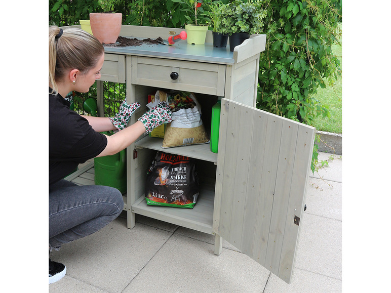 Aller en mode plein écran : HABAU Table de jardin avec armoire inférieure, 98 x 48 x 95 cm - Image 13