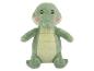 Peluche crocodile verte avec joues roses et ventre vert clair