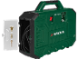 Compresseur vert avec accessoires et l'inscription PMK 1100 A1 et 94 dB.