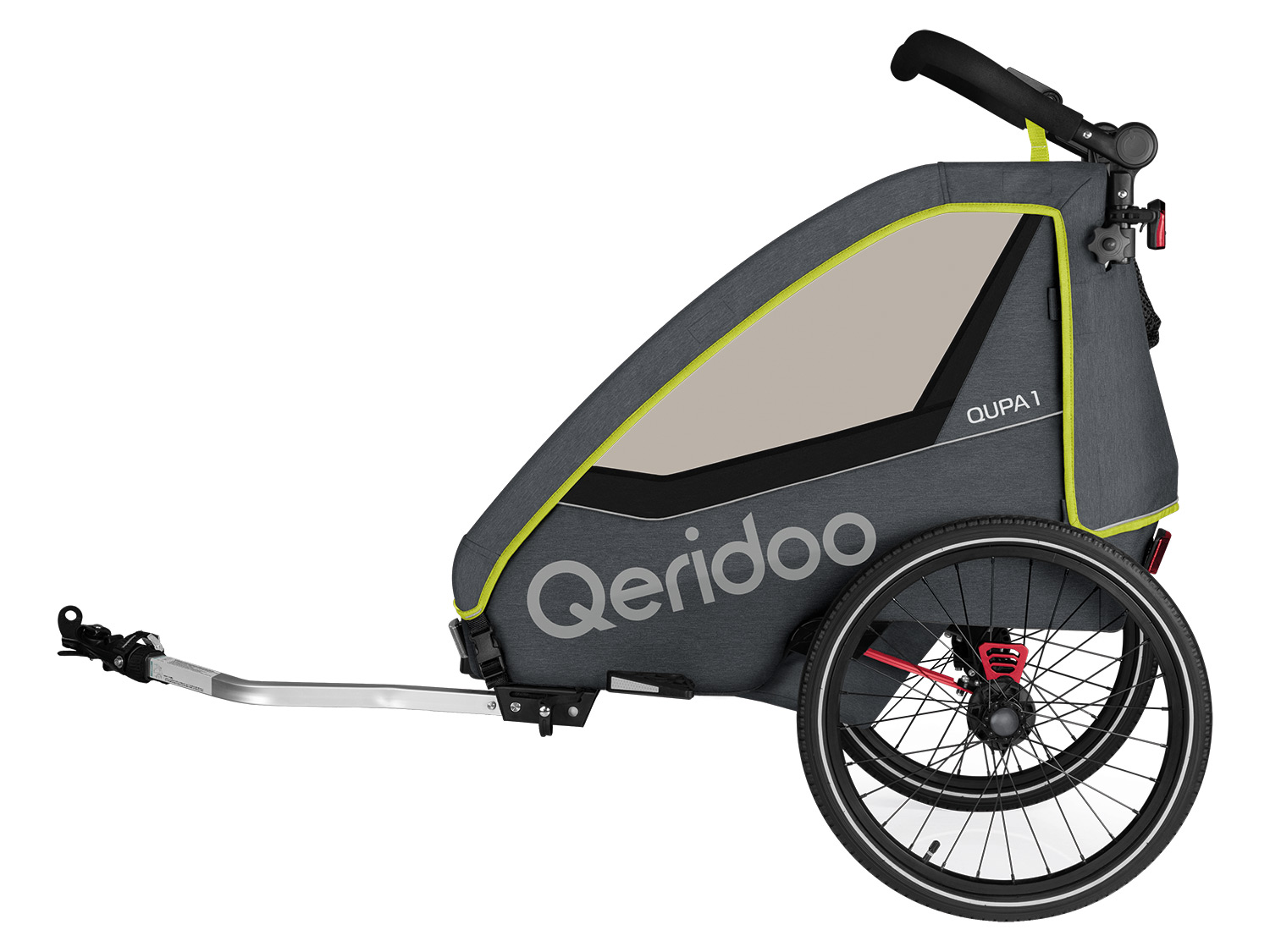 Qeridoo Remorque vélo QUPA 1 (vert fluo)